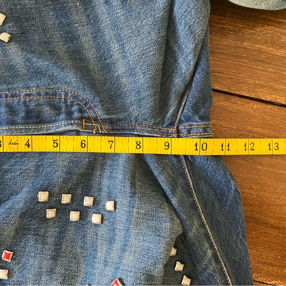 Levi’s 501, Rare Cream & Red Enamel Studded Straight Jeans - Picture 8 of 12